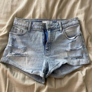 High waist denim shorts